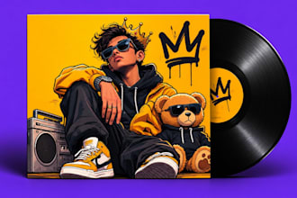 design custom cartoon album cover art and single cover