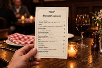 design a professional restaurant menu for print and digital