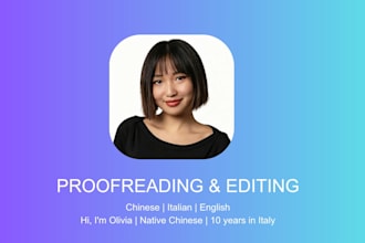 proofread and edit chinese, italian, and english content