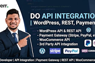 do API integration, wordpress API, payment gateway and rest apis