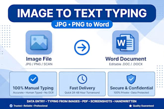 type PDF to word fast, image to text in english