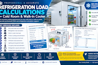 cold room heat load and refrigeration load calculation, cooling load calc