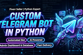 develop a custom telegram bot in python with ai and database