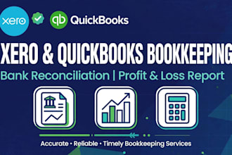 do xero and quickbooks bookkeeping, bank re, bas and cleanup