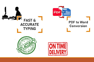 do accurate typing, copy typing and PDF to word conversion