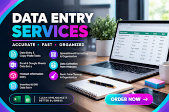 do ecommerce data entry and excel spreadsheet tasks