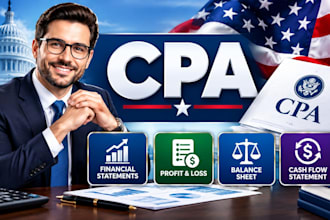 prepare US financial statements, p and l, balance sheet and cash flow