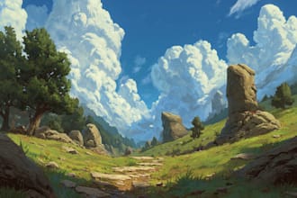 do fantasy landscape illustrations