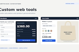 build a custom quote calculator or product configurator