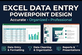 excel data entry and powerpoint presentation design