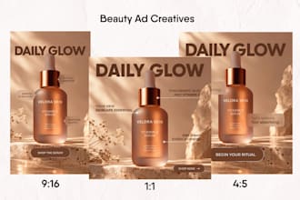 create premium skincare and cosmetics ads for social media