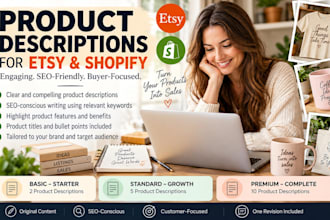 write SEO product descriptions for etsy and shopify