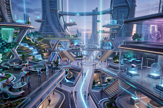 create a custom 3d metaverse environment or virtual world