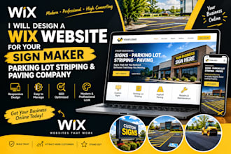 wix website design for sign makers, parking lot striping and paving companies