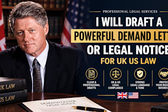 draft a powerful demand letter or legal notice for UK US law