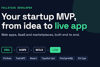 build your startup mvp as a fullstack web developer