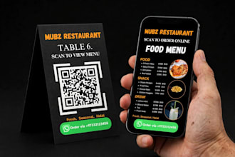 design qr menu and table tent for restaurant cafe