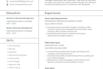 format, redesign and edit your resume or CV professionally