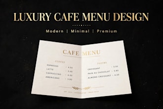 design  luxury cafe and restaurant modern food menu