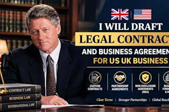 draft legal contracts and business agreements for US UK business