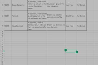 write agile user stories and product backlog in excel