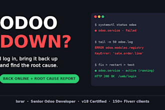 fix your odoo server down, 500 error or crash and find the root cause