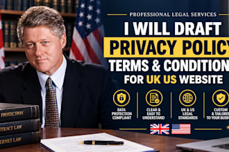 draft privacy policy terms and conditions for UK US website