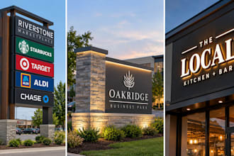 design commercial pylon signs, monument signs and illuminated outdoor signage