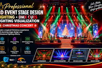 design 3d event stage lighting dmx cues lighting visualization christmas concert