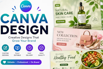 creat custom canva designs for business social media
