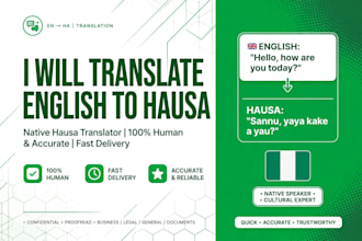 translate english to hausa and hausa to english accurately