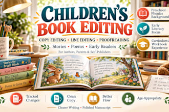 use my children teaching insight to line edit copy edit your children book story