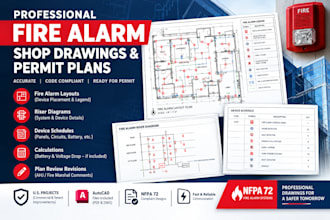 design fire alarm shop drawings and nfpa 72 permit plans