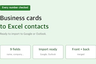turn your business cards into an excel contact list