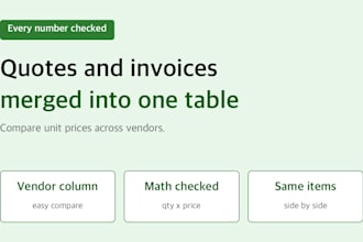 merge quotes and invoices into one excel price comparison