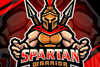design eye catchy colorful spartan logo