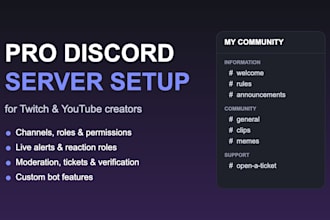 set up a professional discord server for your twitch or youtube community