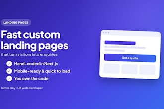 build a fast custom one page landing page website for your business