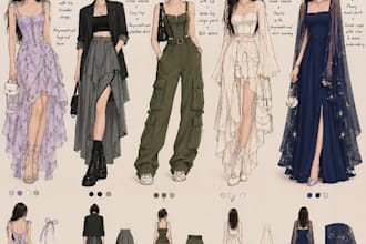 design custom luxury dresses and fashion illustrations