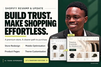 upgrade redesign revamp or design high converting  shopify store