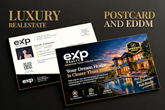 design a professional real estate postcard and eddm mailer