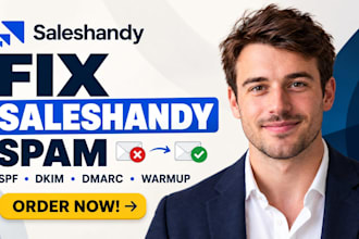 fix saleshandy spam spf dkim dmarc warmup and email deliverability