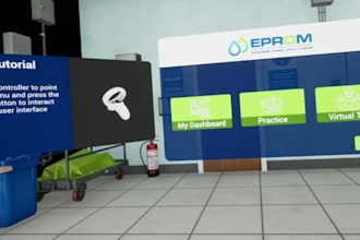 develop a VR training simulation in unreal engine or unity for meta quest