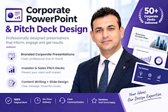 design a branded corporate powerpoint presentation or pitch deck