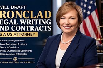 draft ironclad legal writing and contracts as a US attorney