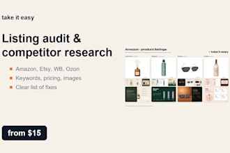 audit your amazon or etsy listing and research your competitors