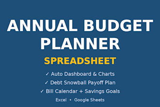 deliver a ready made annual budget planner with dashboard