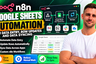 build n8n google sheets automation for data entry, row updates and data syncing