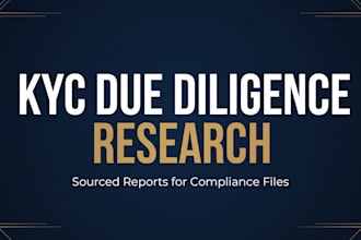 do kyc due diligence research on any person or company
