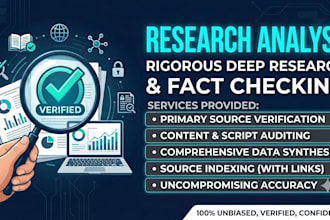 do deep research, fact checking, and source verification